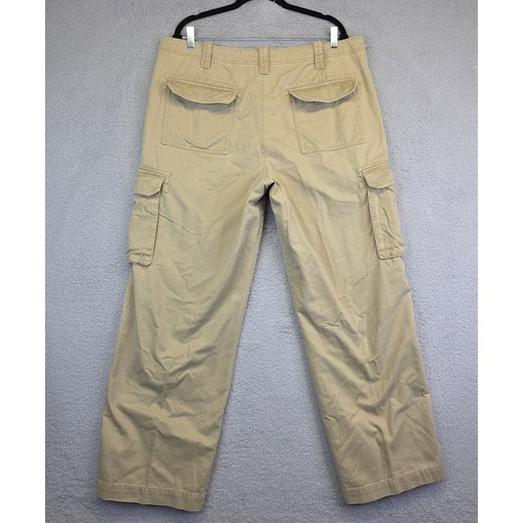Eddie Bauer Cargo Pants Mens 38x32 Khaki Straight Relaxed Utility Outdoor Hiking - Picture 3 of 14